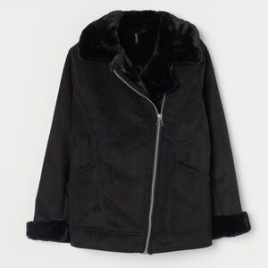 H&M interior faux fur heavy jacket size medium
